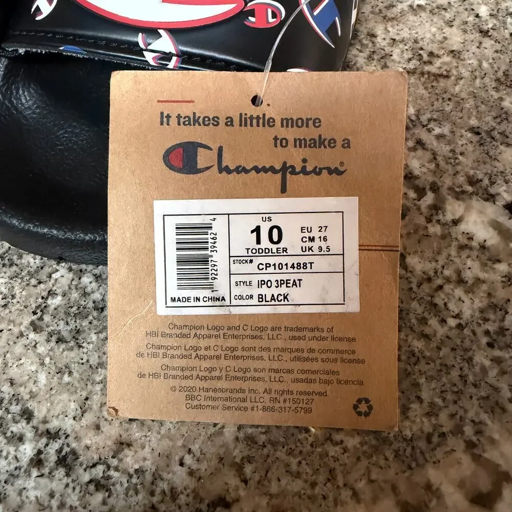 Champion Ipo‎ 3Peat Baby Boys Shoes Size 10 Color: Black/White/Red NWT